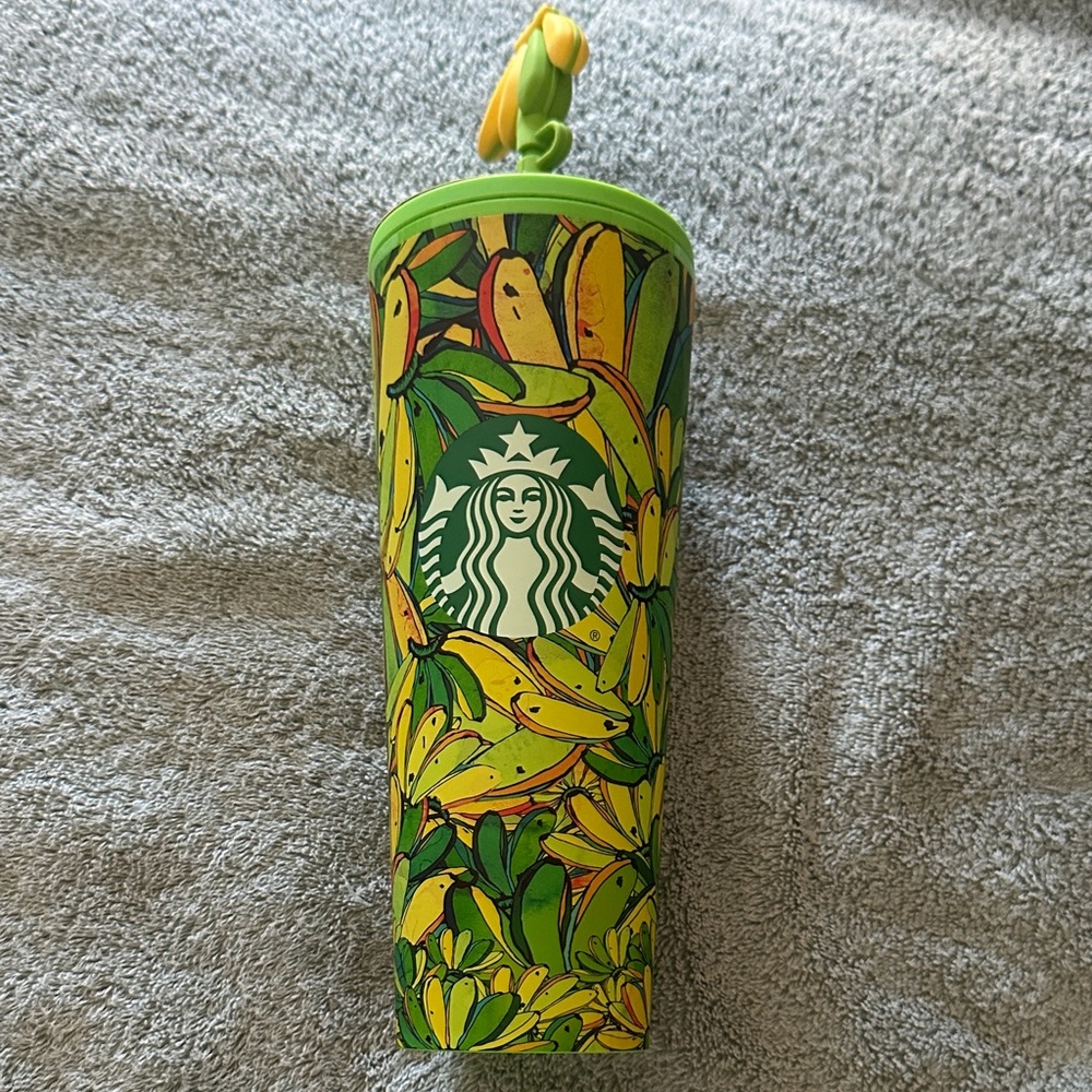 Starbucks 24oz Farm Rio collection Yellow & Green Banana Pattern Tumbler